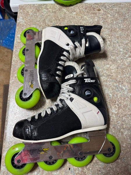 Sz 7.5 Rare Vintage CCM super tacks 555 Inline Skates Regular cheetah pump