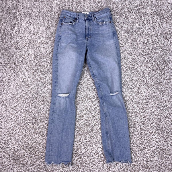 Agolde Jeans Womens 25 Blue High Rise Slim Straight Distressed Merrel Denim