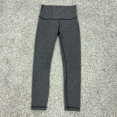 Lululemon Pants Womens 6 Gray Knit Ankle Leggings Mid Rise Yoga Gym Workout