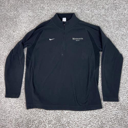 Minnesota Gophers Pullover Mens 2XL Black Hockey Nike Therma Fleece College NCAA