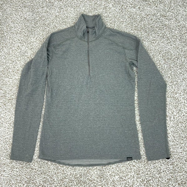 Patagonia Pullover Mens Medium Gray Quarter Zip Baselayer Long Sleeve Top Hiking