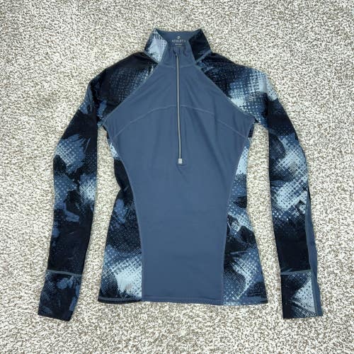 Athleta Pullover Womens XXS Blue Long Sleeve Running Wild Half Zip 2.0 Shirt Gym