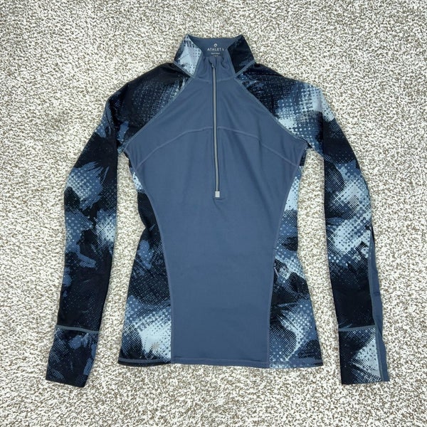 Athleta Pullover Womens XXS Blue Long Sleeve Running Wild Half Zip 2.0 Shirt Gym