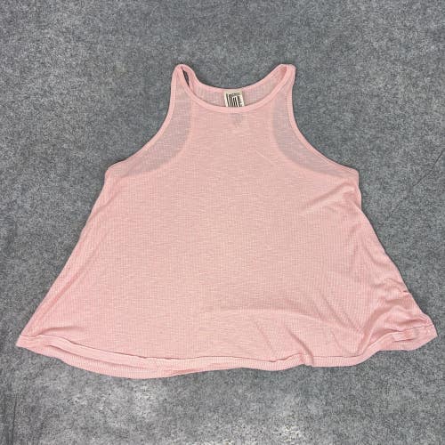Free People Tank Top Womens Large Pink Loose Fit Racerback Light Weight USA Boho