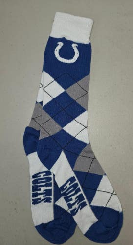 ST1 Mens INDIANAPOLIS COLTS Argyle Socks ONE SIZE FITS MOST OSFM FREE SHIPPING