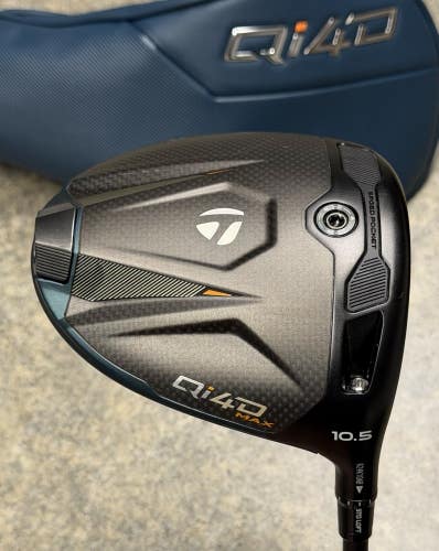 TaylorMade Qi4D MAX Driver 10.5* Regular R-Flex REAX 50 Blue w/ Cover RH NICE!