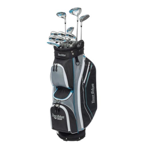 Tour Edge TE-200 Lady Edge Women's Complete Set Silver/Blue Cart
