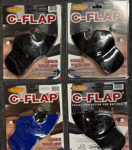 Markwort C-Flap Baseball Softball Helmet Jaw Guard 4 Pack RHB LHB NWT