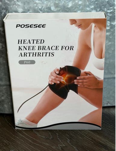 POSESEE P60 Heated Knee Brace Arthritis Pain Relief USB Heating Pad NIB