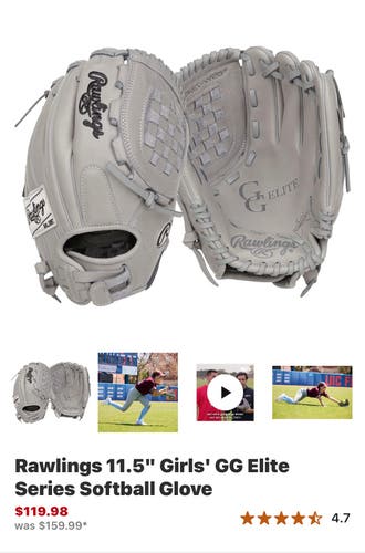 Rawlings GG Elite 11.5” Fastpitch Softball Glove RHT – Game Ready