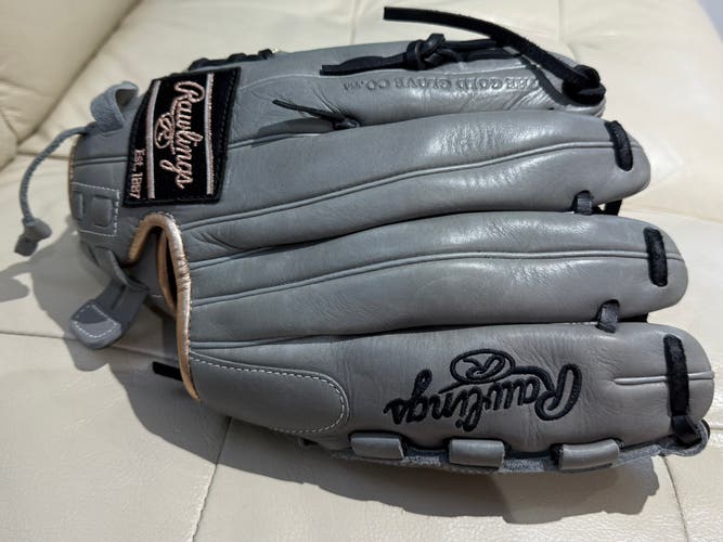 Rawlings GG Elite 12” Fastpitch Glove RHT Grey/Black/Rose Gold – Game Ready