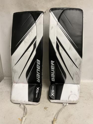 Used Bauer VAPOR X5 PRO Goalie Leg Pads Senior White And Black 34" 11855-S000209229