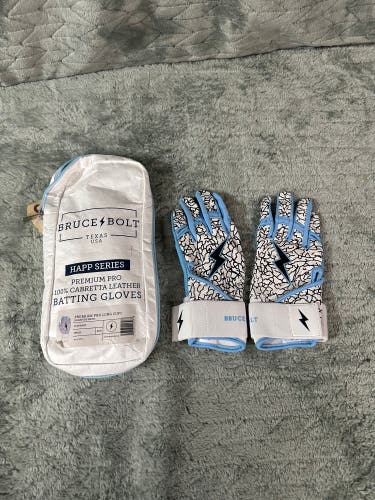 White Small Bruce Bolt Bader Batting Gloves (Used)