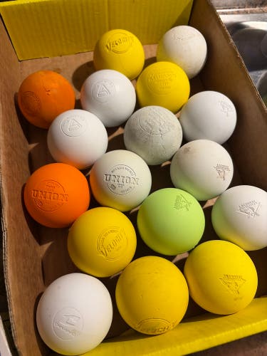 18 New and Used Assorted Lacrosse Balls