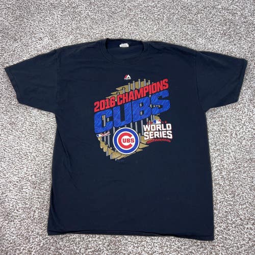 Chicago Cubs Shirt Mens XL Black MLB Baseball 2016 World Series Champs Sports