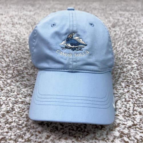 Canoa Hills Hat Cap Strap Back Light Blue Nike Golf Embroidered Mens Baseball