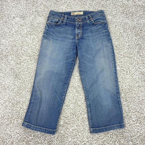 BKE Jeans Womens 27 Blue Medium Wash Wendi Denim Capri Cropped Casual Buckle