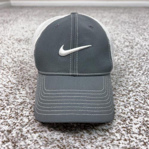 Nike Golf Hat Cap Flex Mens Medium Gray White Mesh Trucker Flexfit 20XI VR Sport