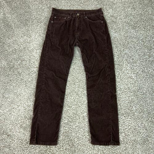 Levis Pants Men 32x32 Brown 505 Corduroy Straight Leg Stretch Casual Office Work