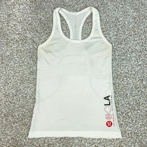 Lululemon Tank Top Womens 6 White Los Angeles Racerback Running Gym Sports Top