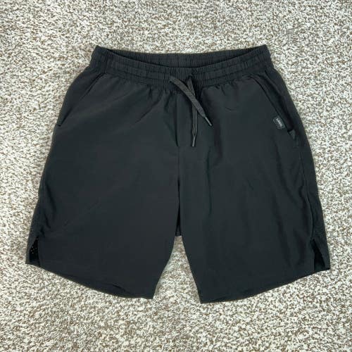 UNRL Shorts Mens Medium Black Athletic Running Workout Zip Pocket Lightweight