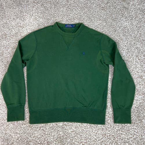 Polo Ralph Lauren Sweatshirt Mens Medium Green Crewneck Fleece Pony Logo Sweater