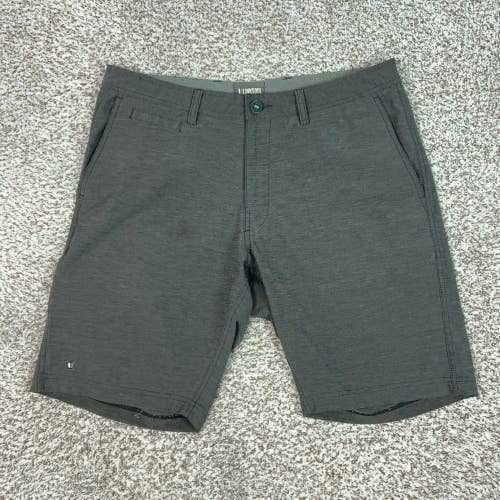 Linksoul Shorts Mens 34 Gray Stretch Golf Casual Utility Pockets Comfort Logo