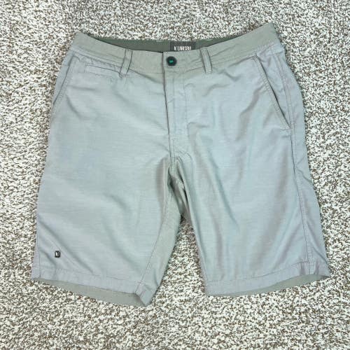 Linksoul Shorts Mens 31 Gray Stretch Golf Casual Utility Pockets Comfort Logo