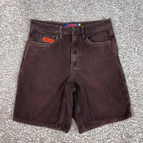 Empyre Shorts Mens 30 Brown Corduroy Casual Wide Leg Rave Y2K Hip Hop Casual