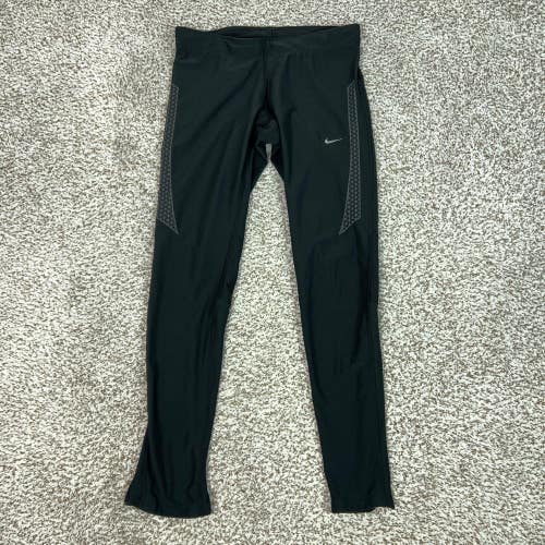 Nike Leggings Womens Medium Black Dri FIT Running Ankle Zip Pants Workout Gym
