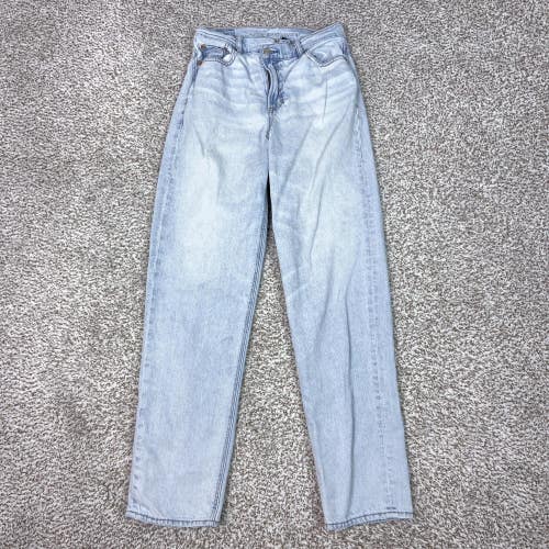 American Eagle Jeans Womens 2 Light Wash Highest Rise Baggy Straight Strigid