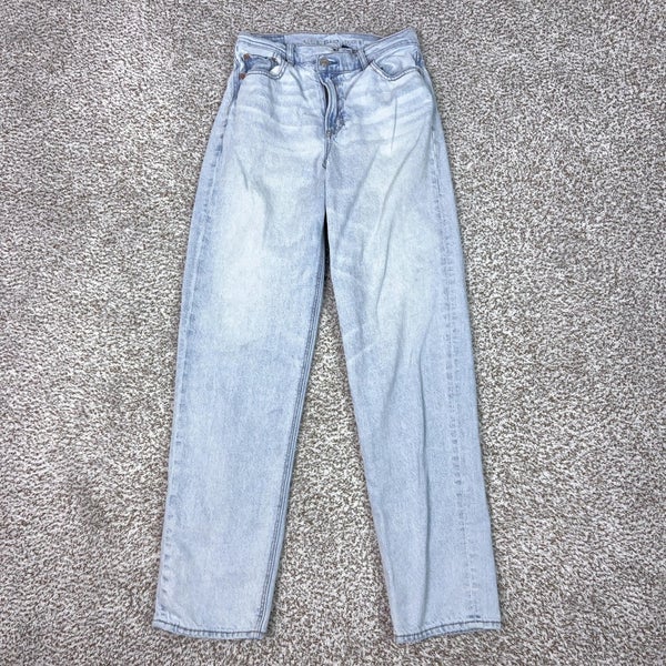 American Eagle Jeans Womens 2 Light Wash Highest Rise Baggy Straight Strigid