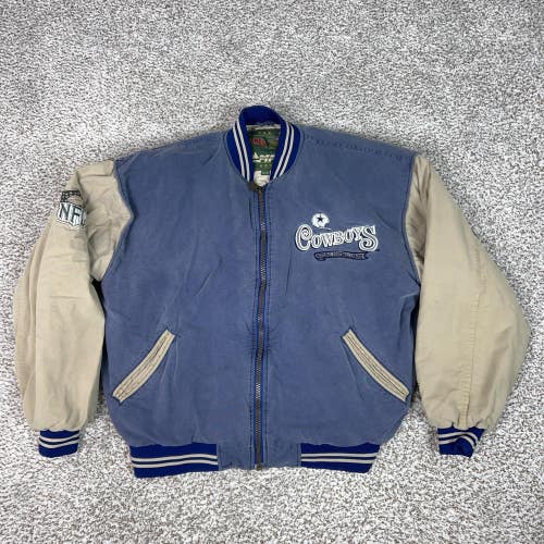 Vintage Dallas Cowboys Jacket Mens XL Blue NFL Football Nutmeg Bomber 90s Coat