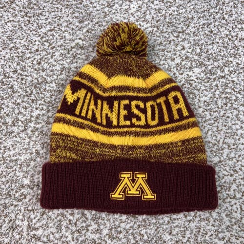 Minnesota Golden Gophers Hat Beanie Mens One Size Red NCAA Football Pom Knit
