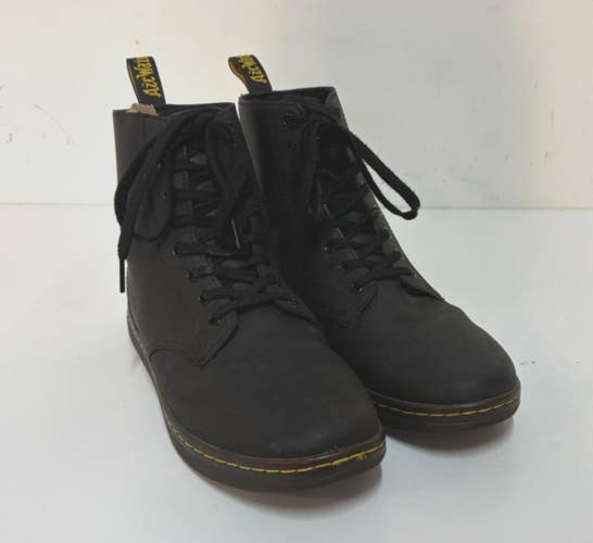 Dr Martens Tobias 8-Hole Black Vegan Leather Air-Wair Boots EU 45 US 11/12 GREAT