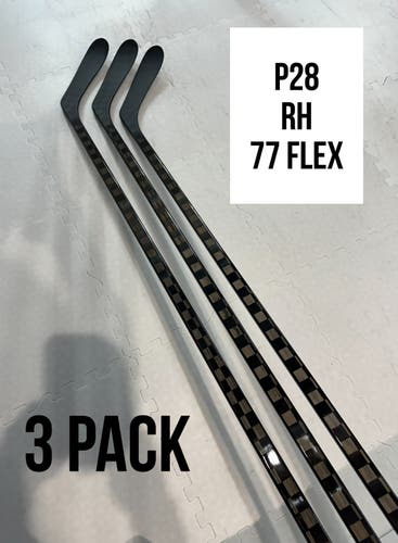 Senior(3x)Right P28 77 Flex ProBlackStock™ Unbranded Blackouts Pro Stock Nexus Hockey Sticks