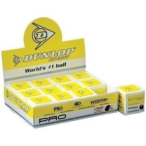 Dunlop Pro - Double Yellow Dot (One dozen) Squash Balls