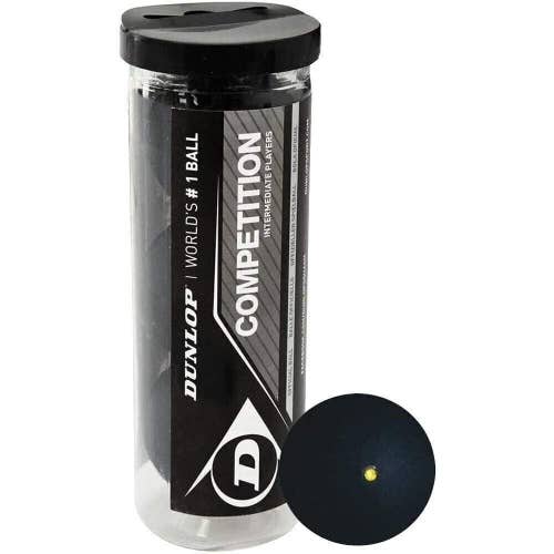 Dunlop Sports Competition Squash Balls, 3-Ball Tube