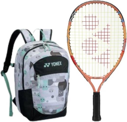 Yonex 19 Inch Coral Orange Junior Tennis Racquet Bundled with a Junior Backpack