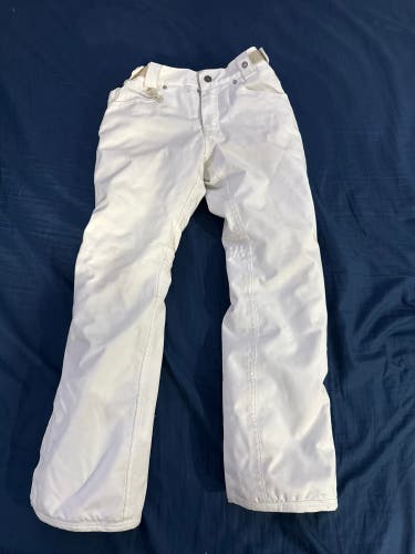Kids medium white Unisex snow Pants (Used)