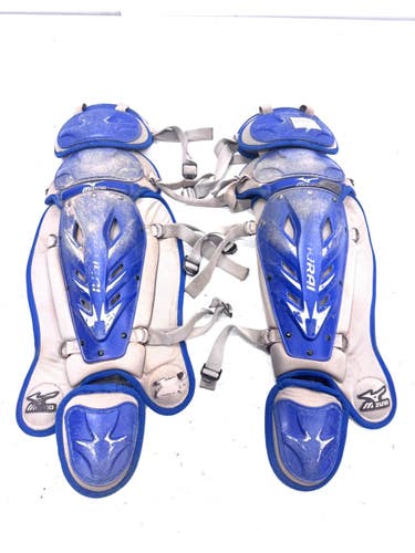 Used Mizuno DRY LITE Catchers Leg Guards Royal Blue Adult 11860-S000315313
