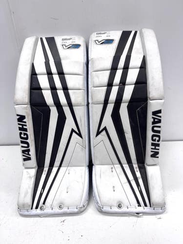 Used Vaughn V9 Goalie Leg Pads Youth White 26" 11860-S000315362