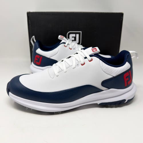 FootJoy Tour Rival Golf Shoes White Navy Red Men’s Size 9.5 (56959)