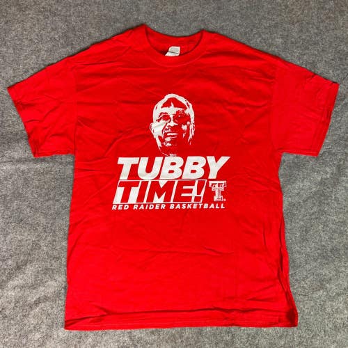 Texas Tech Red Raiders Mens Shirt Large Red White Short Sleeve Tee Basketball