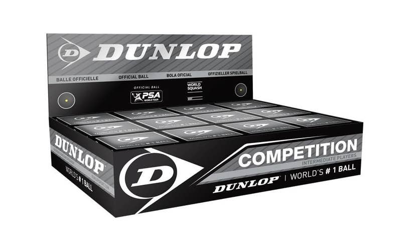 DUNLOP Competition Squash Balls (12 Ball Box)