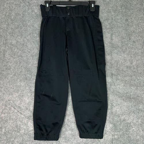 Under Armour Mens Football Pants Medium Black White Snap Button 3/4 Length ^ A23