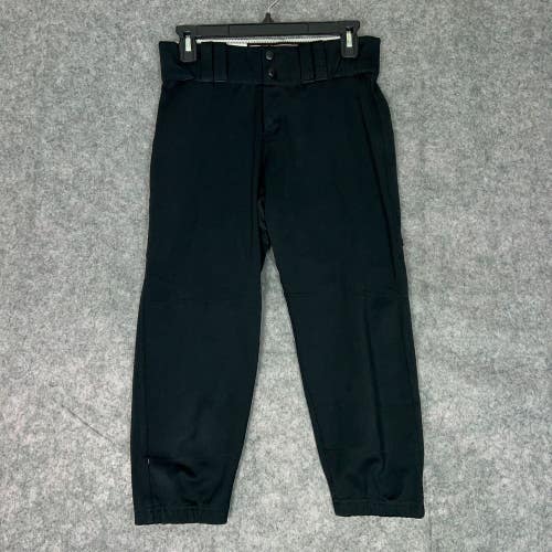 Under Armour Mens Football Pants Medium Black White Snap Button 3/4 Length ^ A24