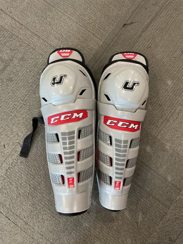 Used CCM U+ 08 Senior Shin Guards Grey 14" 11614-S000243882