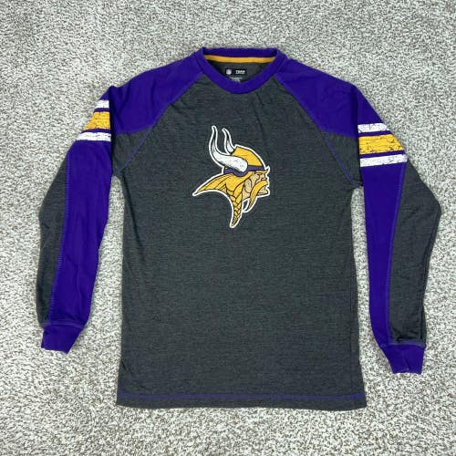 Minnesota Vikings Shirt Mens Small Gray Long Sleeve NFL Football Team Apparel