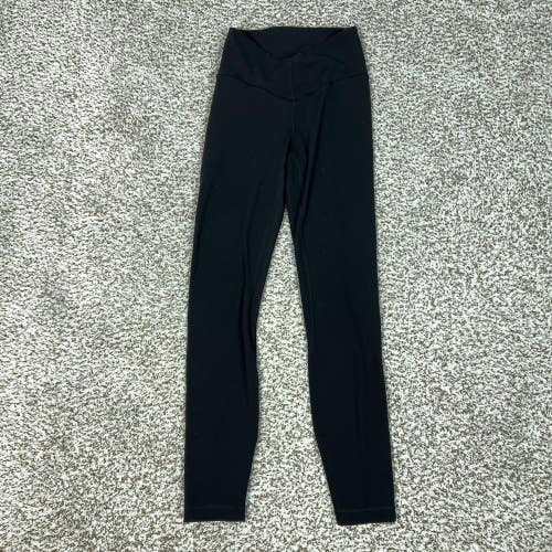 Lululemon Pants Womens 2 Black Wunder Train High Rise Ankle Leggings Yoga Gym